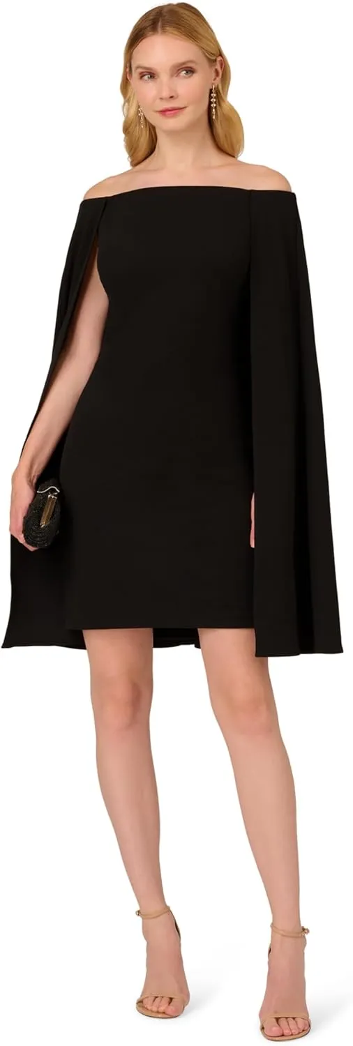 Adrianna Papell Women's Off Shoulder Cape Dress