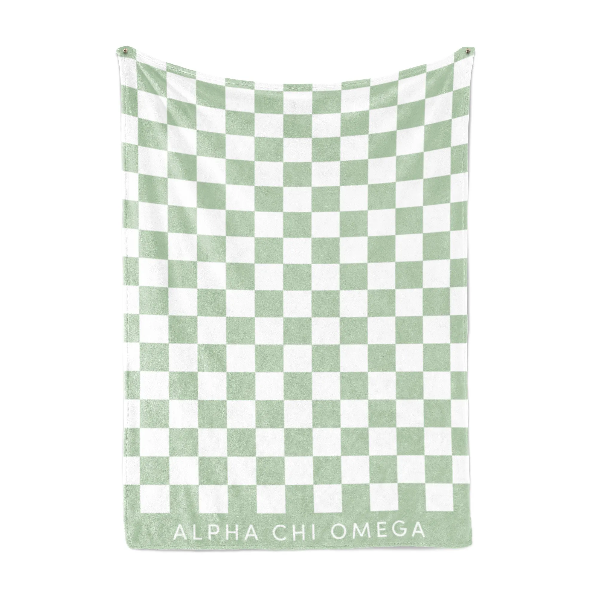 Alpha Chi Omega Blanket - Thick Checkered Sherpa Blanket