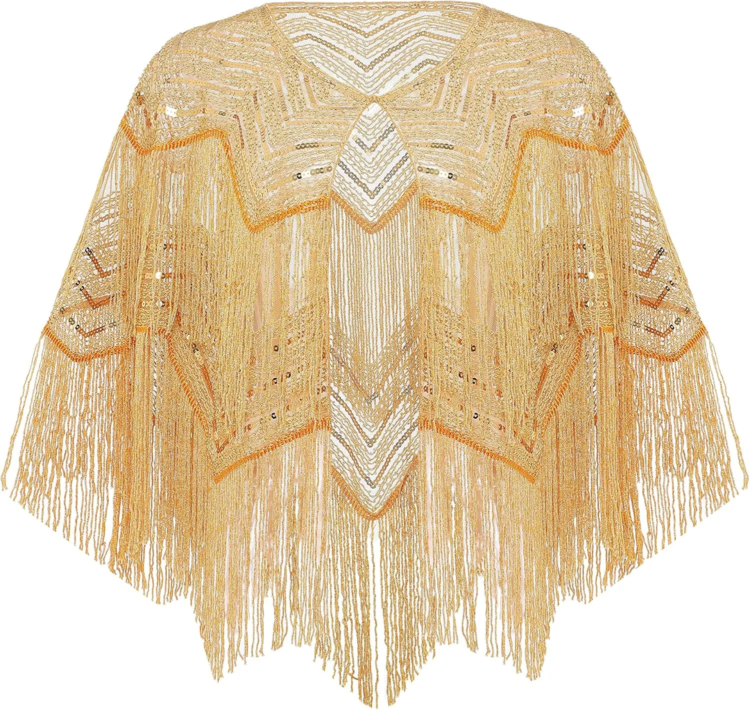 BABEYOND Gatsby Shawl Wrap for 1920s Evening Party Night Cape for Women Bridal Sequin Capelet