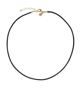 Black Cord with Gold Plated Endings, 15.7" Length, Cadenas Collection