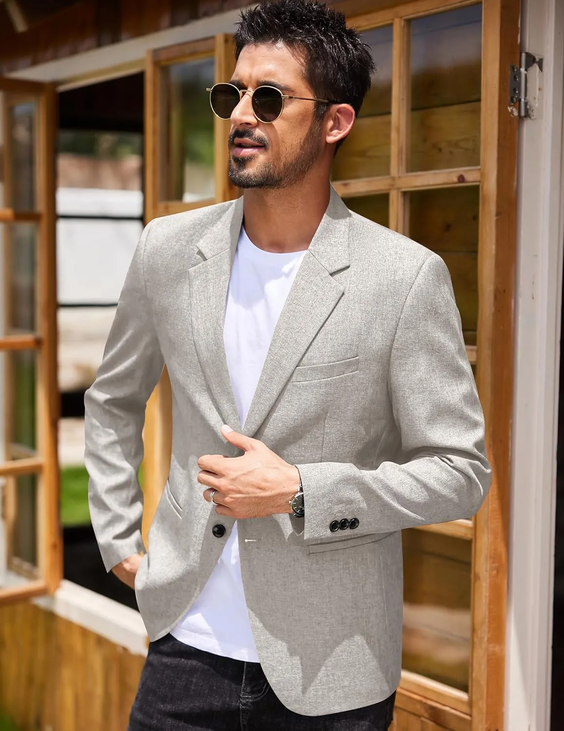 COOFANDY Men's Blazer Casual Slim Fit Sport Coats Two Button Lightweight Suit Jacket