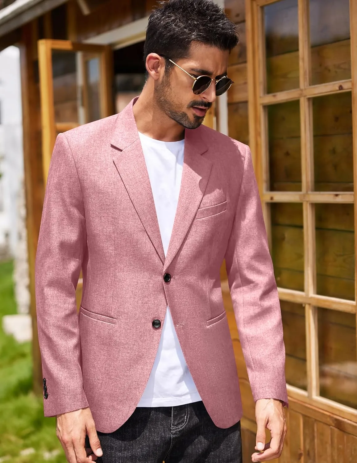 COOFANDY Men's Blazer Casual Slim Fit Sport Coats Two Button Lightweight Suit Jacket