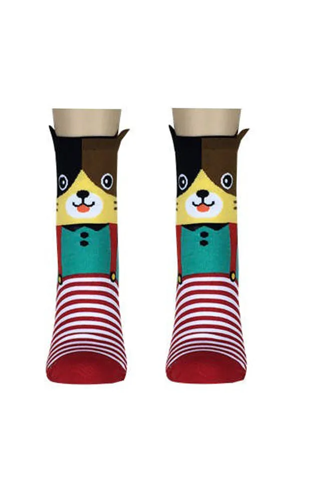 DB76124 Cute Animal Cartoon Cotton Casual Socks  (12prs Pack)