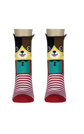 DB76124 Cute Animal Cartoon Cotton Casual Socks  (12prs Pack)
