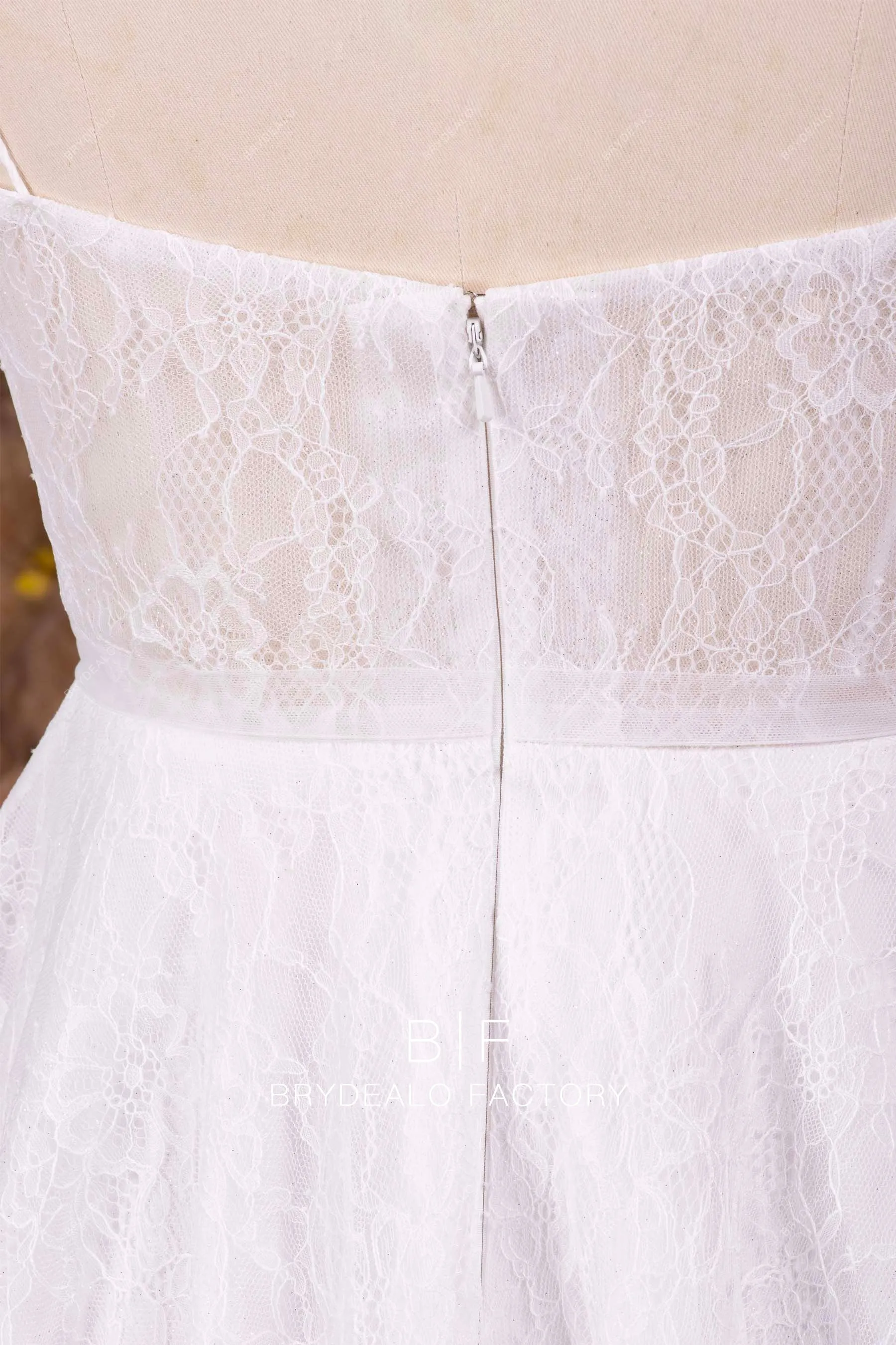 Elegant Chantilly Lace Illusion Corset Modern Long Wedding Dress