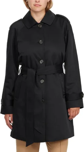 ELLEN TRACY Women's Trench Coat - Waist Belted Button Up Long Raincoat for Ladies (Sizes: S-XL)