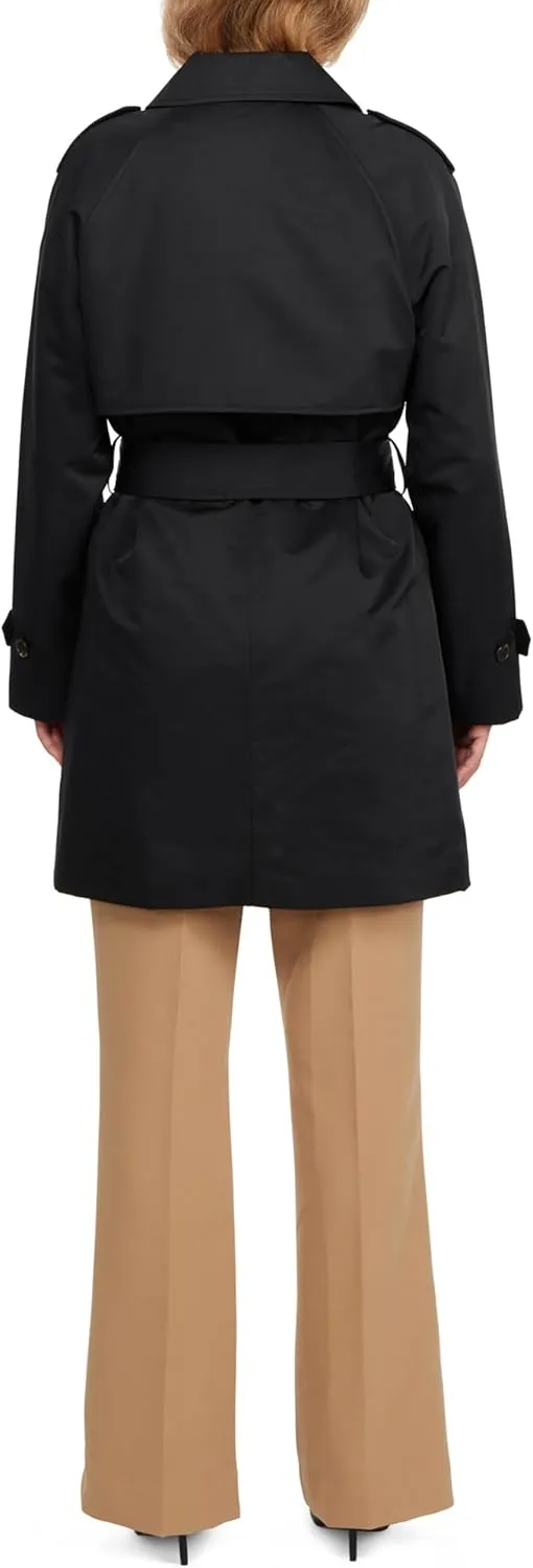 ELLEN TRACY Women's Trench Coat - Waist Belted Button Up Long Raincoat for Ladies (Sizes: S-XL)
