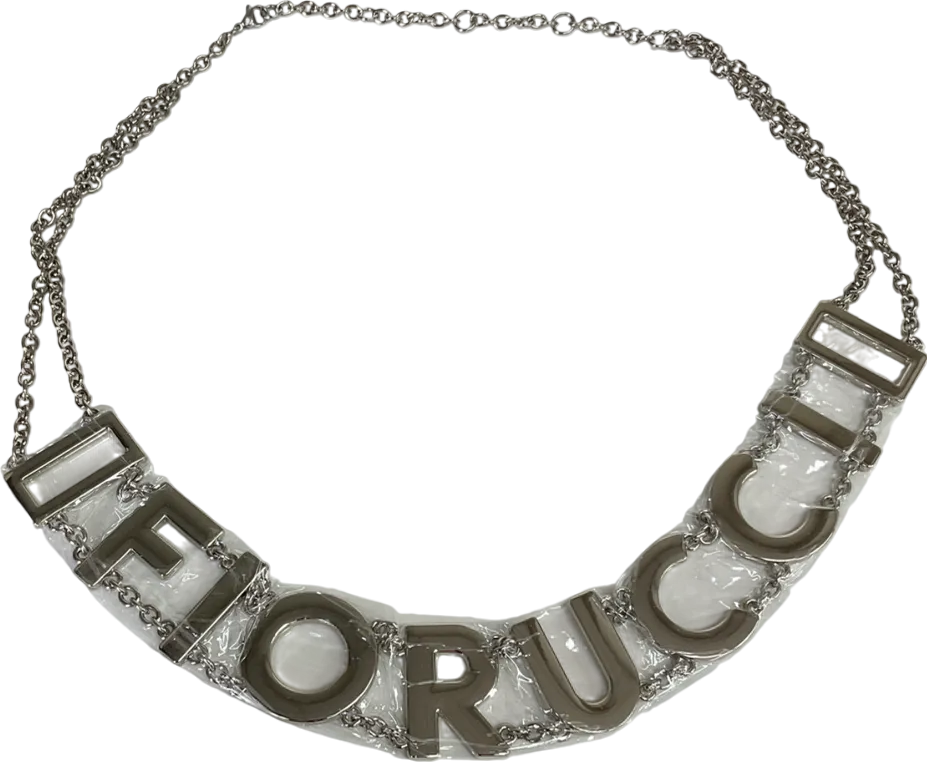 FIORUCCI Metallic Logo Chain Belt In Silver One Size