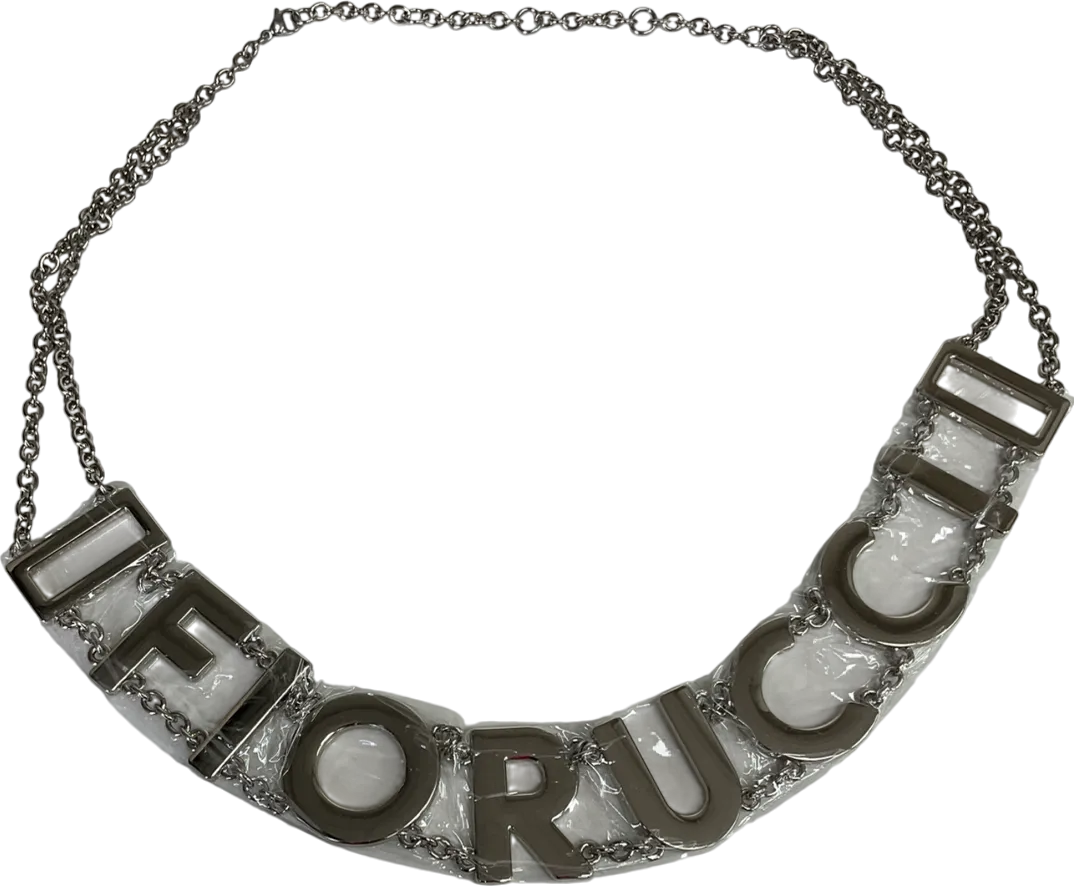 FIORUCCI Metallic Logo Chain Belt In Silver One Size
