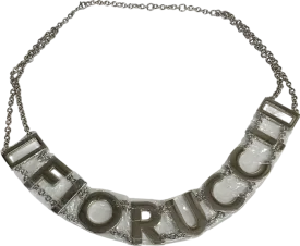 FIORUCCI Metallic Logo Chain Belt In Silver One Size