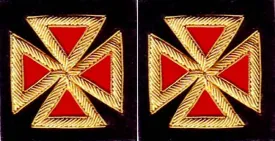 Grand Commandery Knights Templar Frock Coat Sleeve Patch - Bullion Embroidery