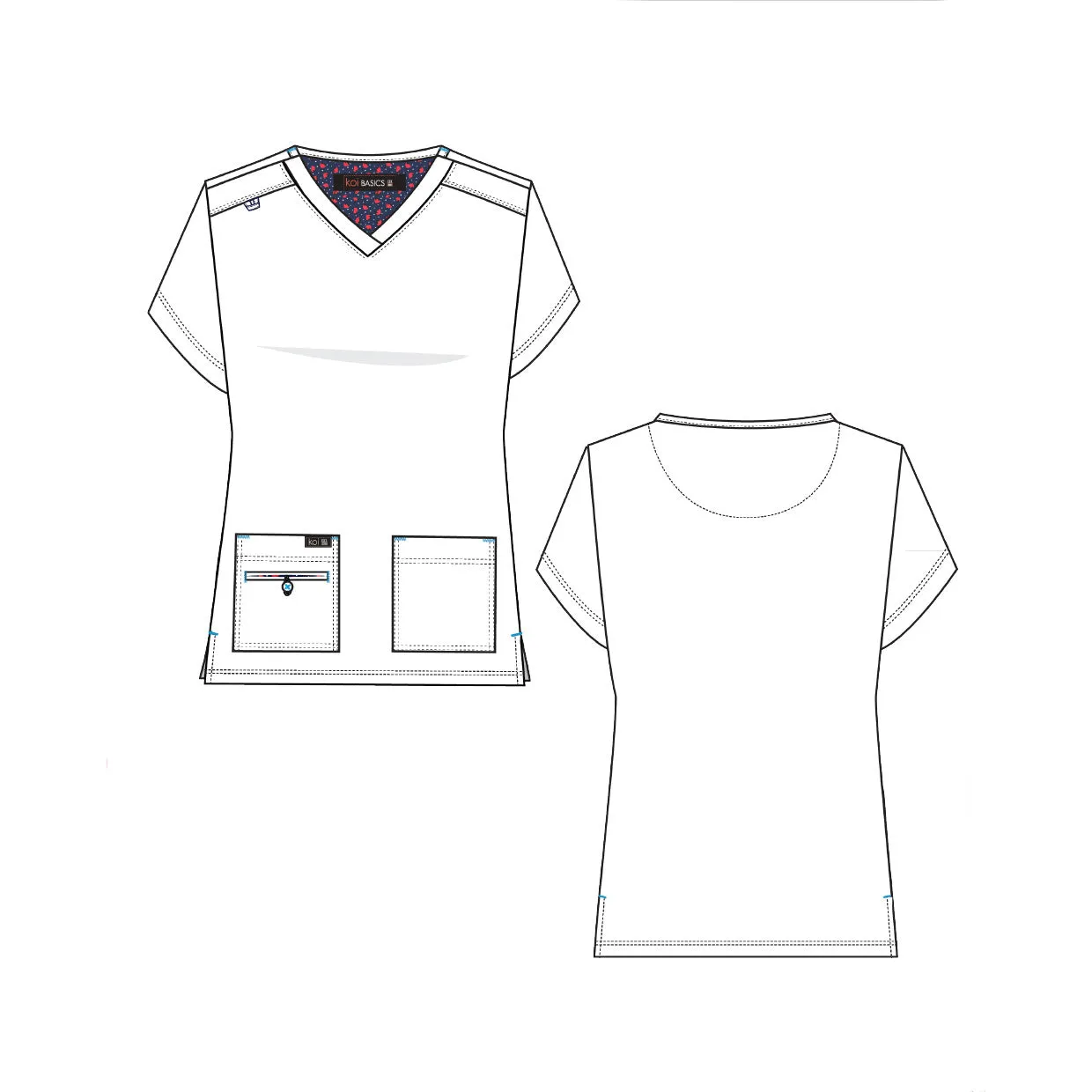 Koi Basics Becca Scrub Top - Royal