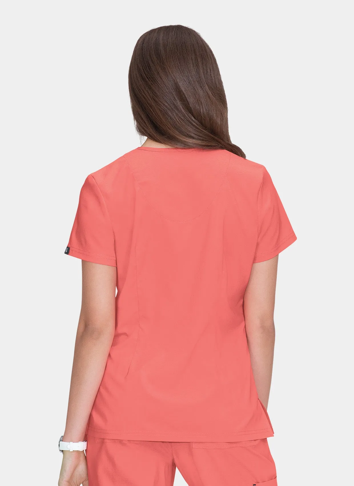 Koi Basics Katie Scrub Top -  Coral
