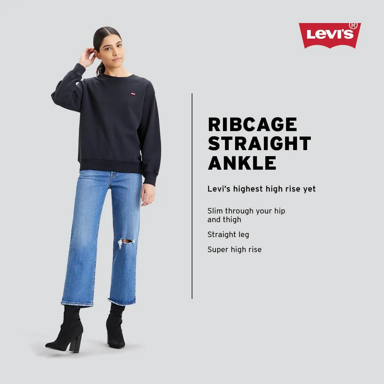 Levi's Women's Ribcage Straight Ankle Zip Jeans