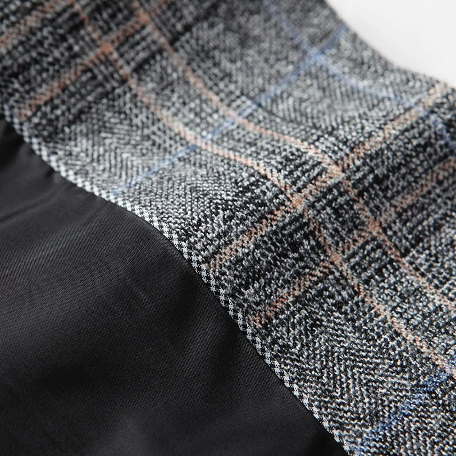 Mens Plaid Blazer Dinner Blazer Two Button Business Suit Jacket Casual Slim Fit Checkered Blazer for Men Wedding