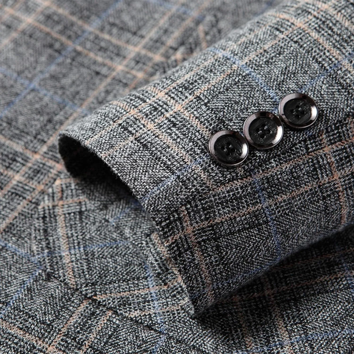 Mens Plaid Blazer Dinner Blazer Two Button Business Suit Jacket Casual Slim Fit Checkered Blazer for Men Wedding