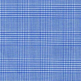 Mid Blue Glen Check Classic Custom Shirt 100c 60*60 Saq003a