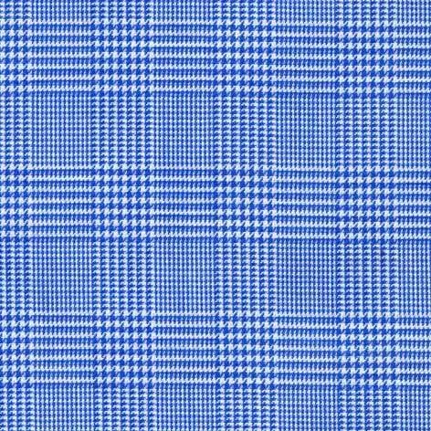 Mid Blue Glen Check Classic Custom Shirt 100c 60*60 Saq003a