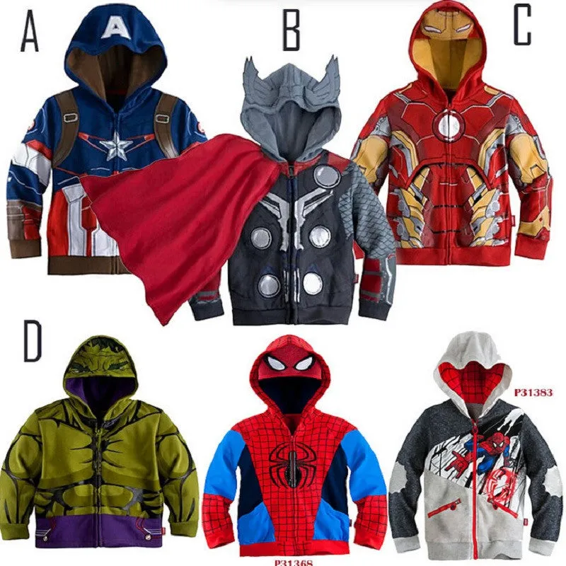 New year STAR WARS Avengers Iron Man boys Coat Hoodies Long Sleeve Boy's jacket Sweatshirt Kids Outerwear
