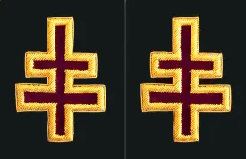Officer of Encampment Knights Templar Commandery Frock Coat Sleeve Patch - Bullion Embroidery