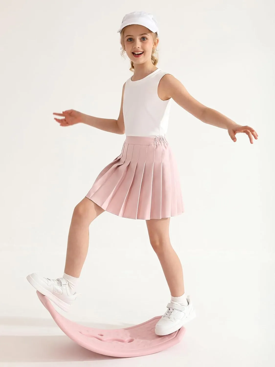Patgoal Girls Pleated Skirt Tennis Athletic School Uniform Skirt Kids Teen Skorts with Shorts A-Line Skater 6-14 Years