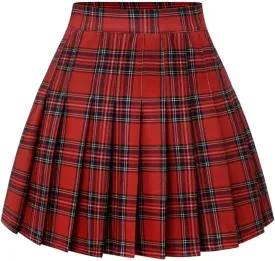 Pleated Skirts for Women Mini High Waist Skater Tennis Skirt A-line Cheerleader Skirt