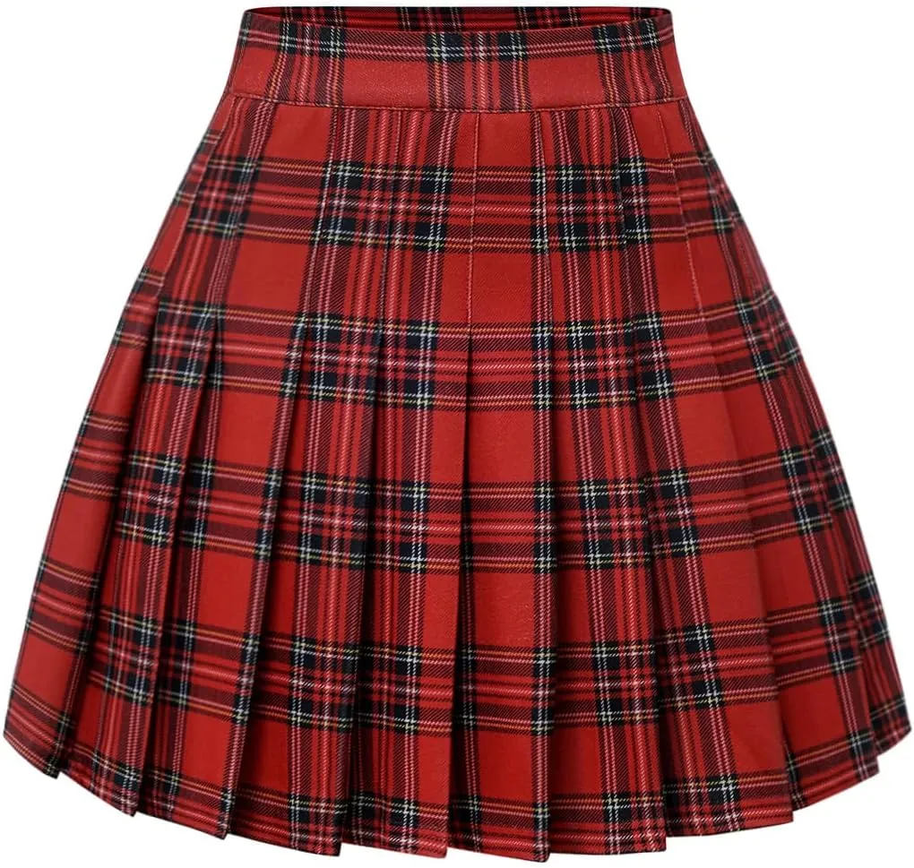 Pleated Skirts for Women Mini High Waist Skater Tennis Skirt A-line Cheerleader Skirt