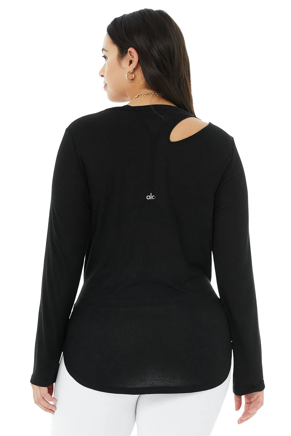 Ribbed Peak Long Sleeve - Black