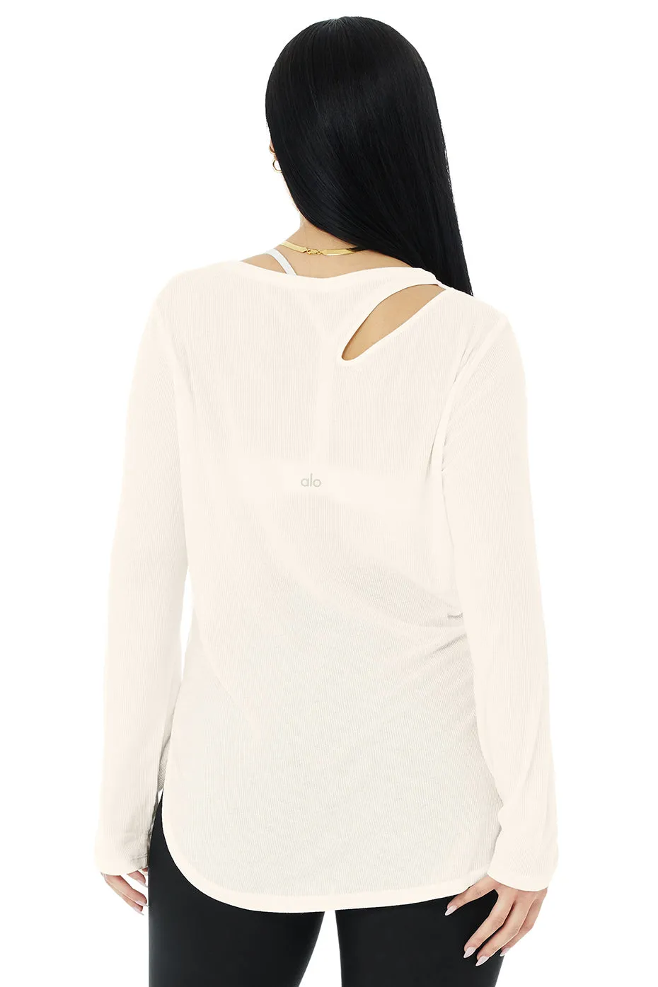 Ribbed Peak Long Sleeve - Ivory