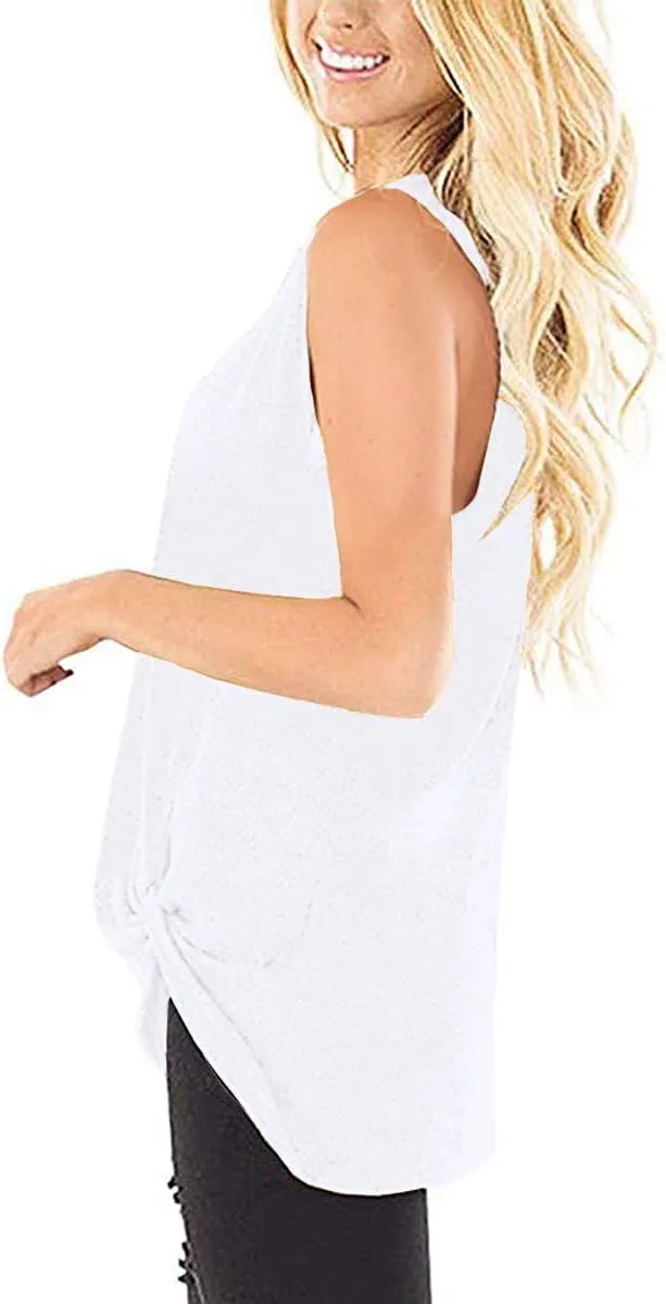 SAMPEEL Womens Tank Tops Twist Knot Summer Sleeveless