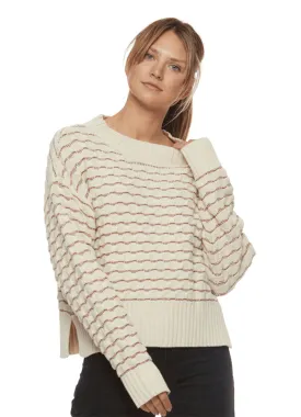Taylor Stripped Cble Knit Sweater by Flag and Anthem