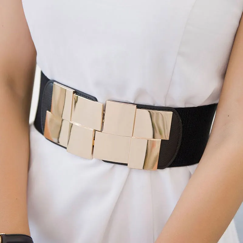 TEEK - Gold Squares Buckle Belt