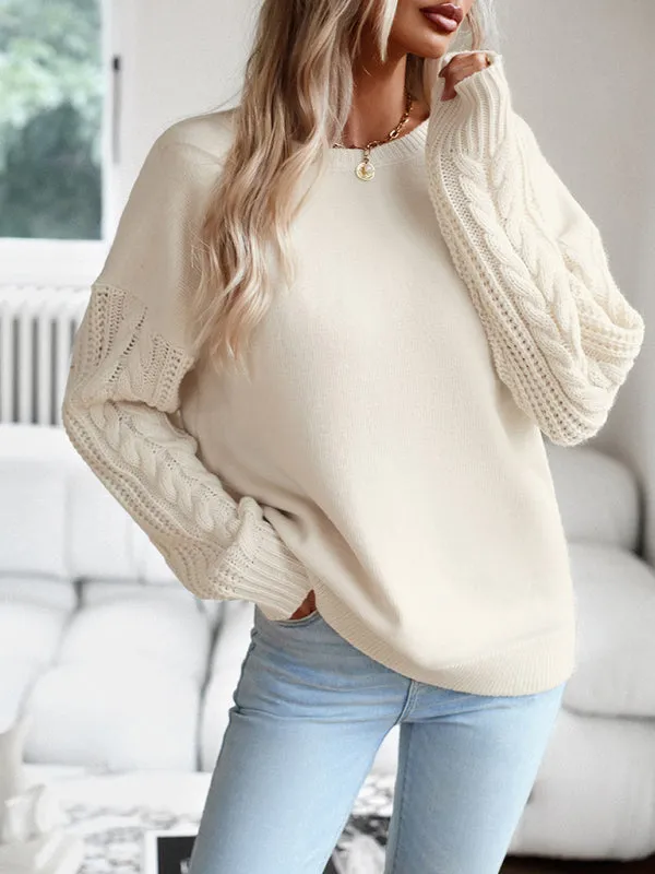 TEEK - Round Neck Long Sleeve Knitted Sweater