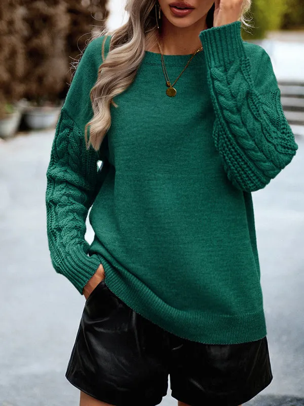 TEEK - Round Neck Long Sleeve Knitted Sweater