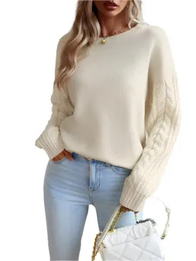 TEEK - Round Neck Long Sleeve Knitted Sweater