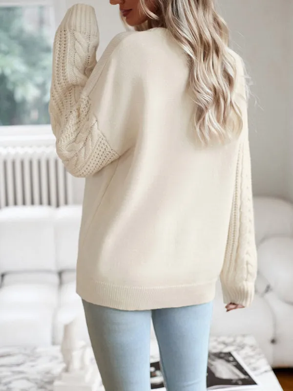 TEEK - Round Neck Long Sleeve Knitted Sweater
