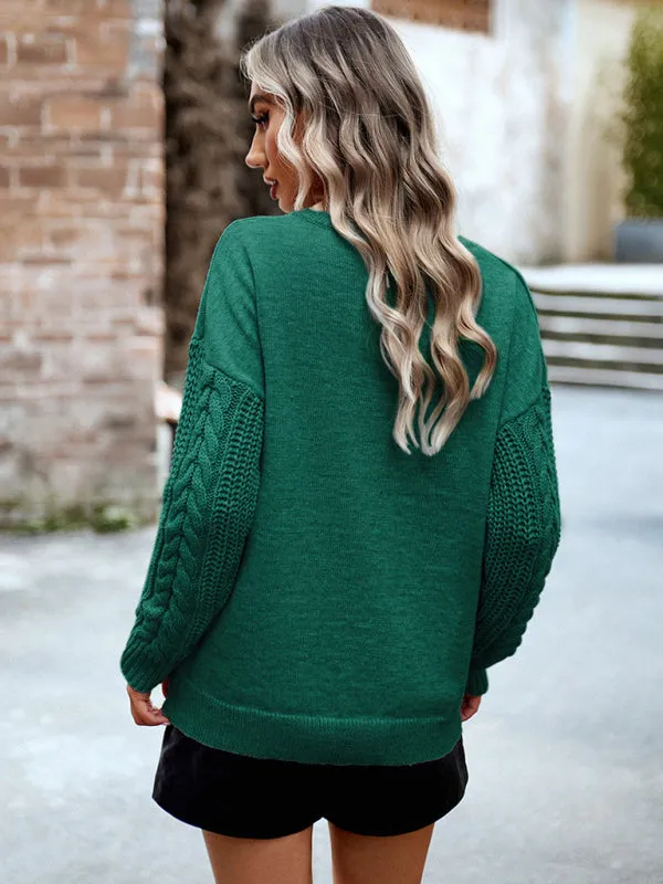 TEEK - Round Neck Long Sleeve Knitted Sweater