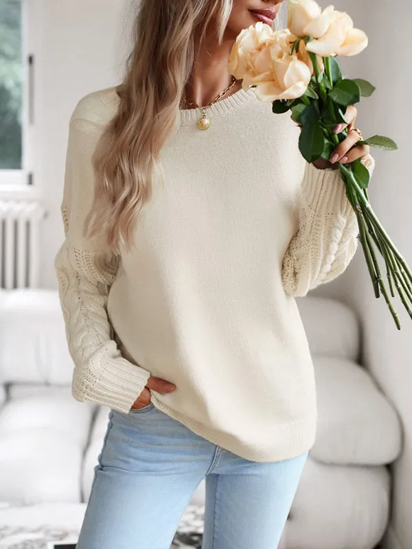 TEEK - Round Neck Long Sleeve Knitted Sweater
