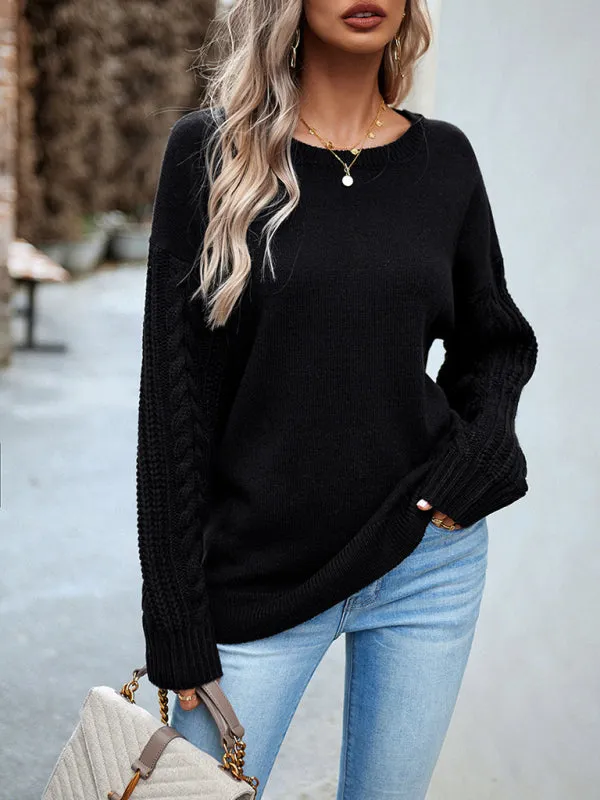 TEEK - Round Neck Long Sleeve Knitted Sweater