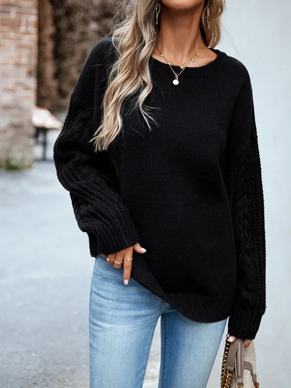 TEEK - Round Neck Long Sleeve Knitted Sweater