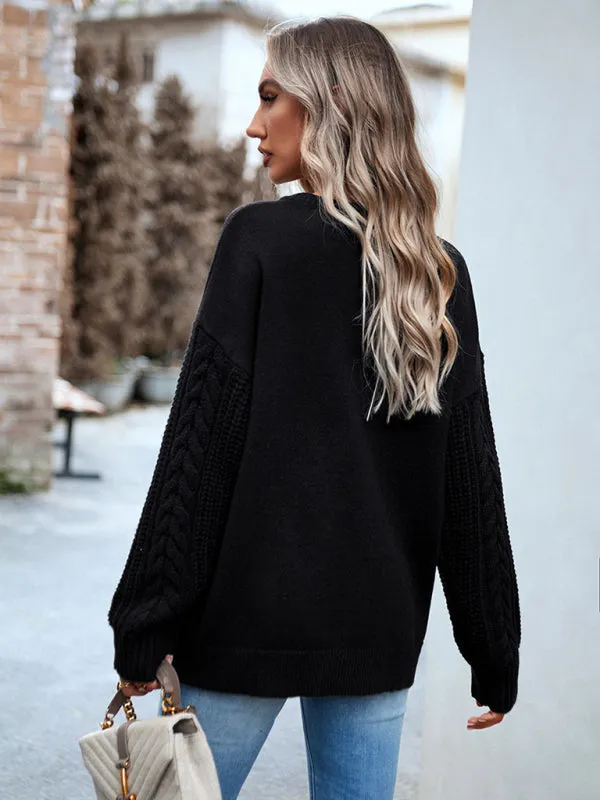 TEEK - Round Neck Long Sleeve Knitted Sweater