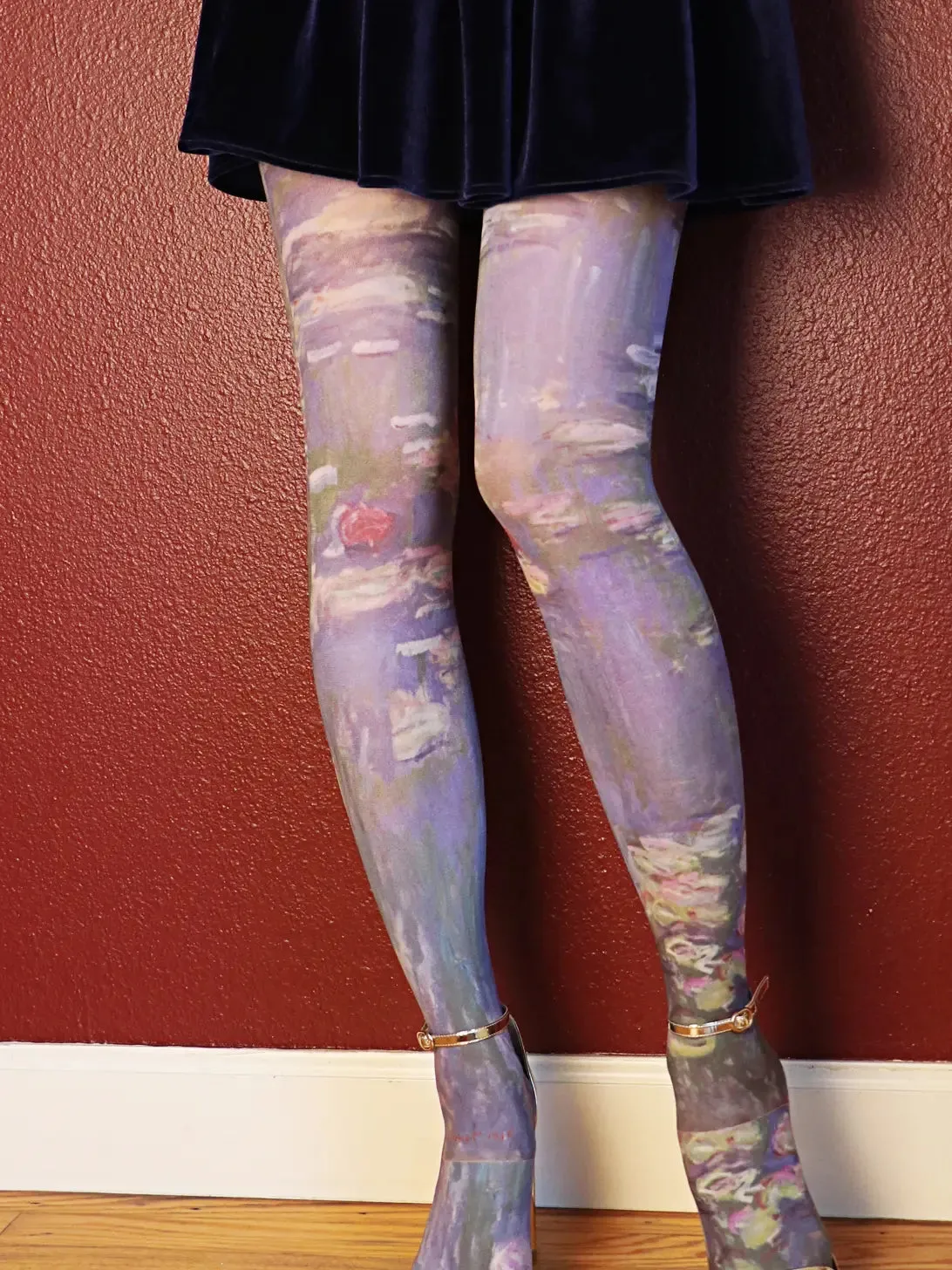 Water Lilies by Monet printed Art Tights