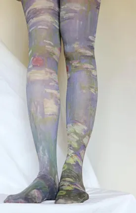 Water Lilies by Monet printed Art Tights