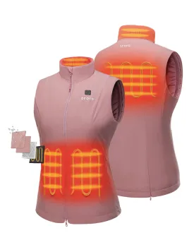Women's Heated Sports Vest - Dusty Rose/Black