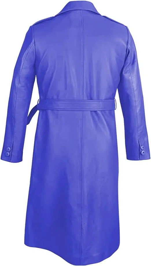 Women's Long Coat - Pure Leather Jacket Suit Coat - Slim Fit Button Down Coats for Outwear