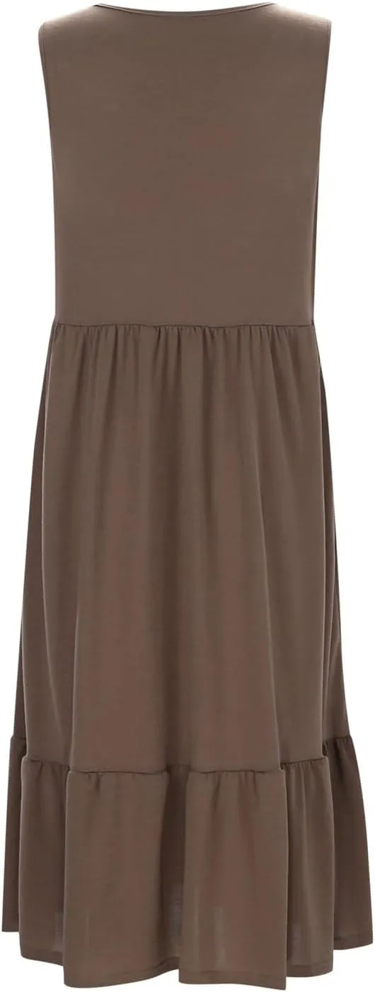 Women's Summer Maxi Casual Dresses 2024 Cold Shoulder V Neck Short Sleeve Dress