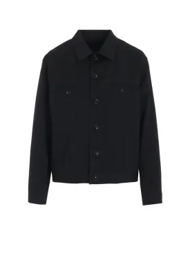 WOOL GABARDINE PANEL DENIM JACKET